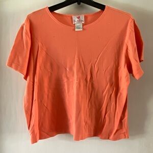 Quacker Factory Orange Short Sleeve Top